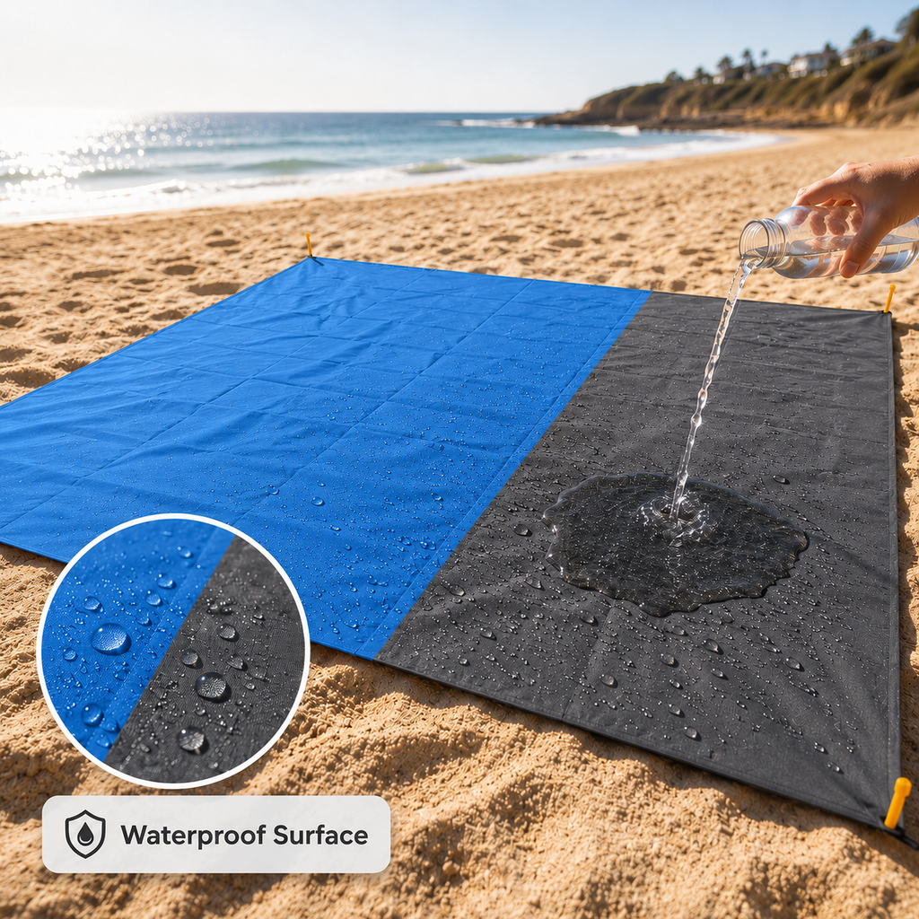 SandAway blue blanket quick dry feature demonstration