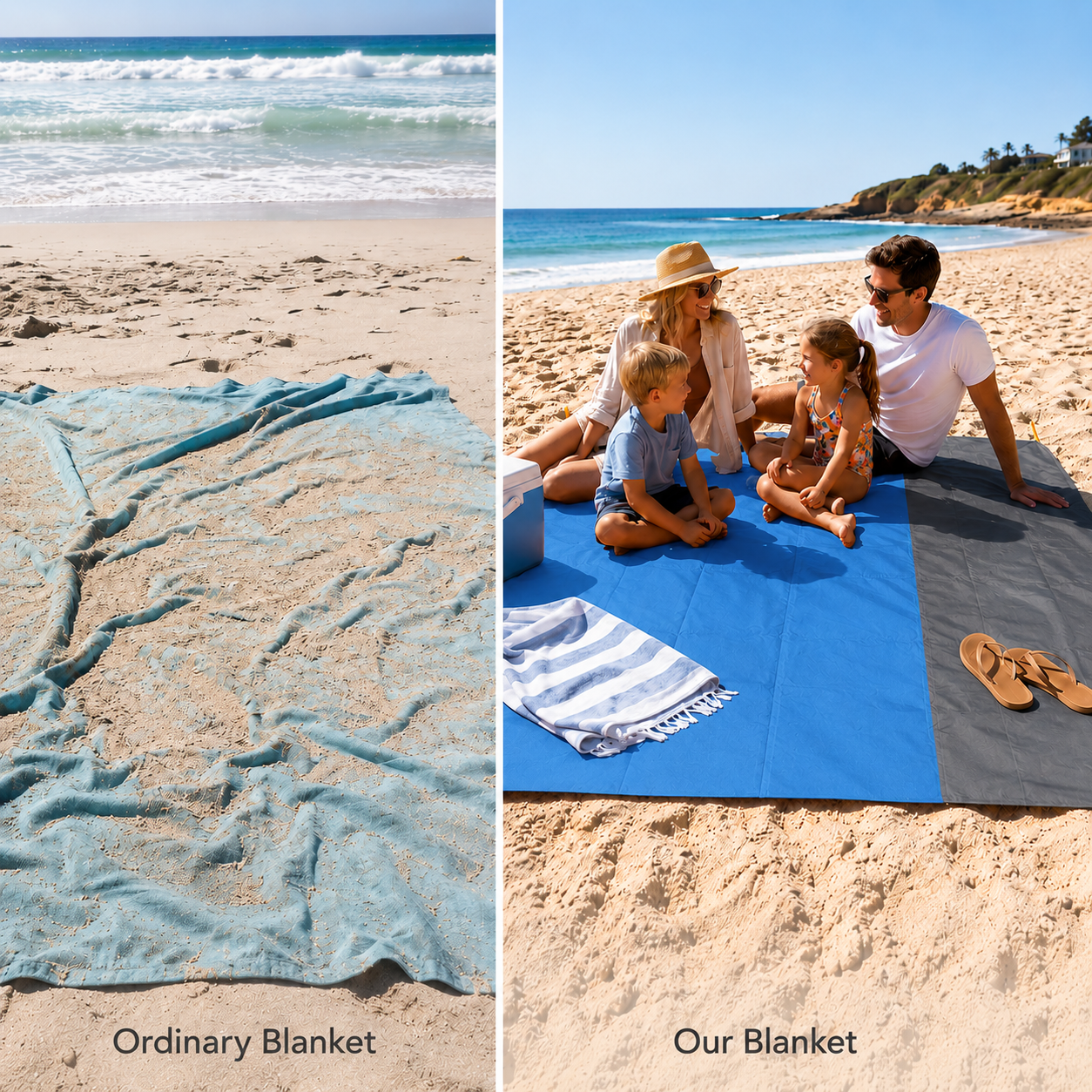 SandAway blue beach blanket camping festival picnic